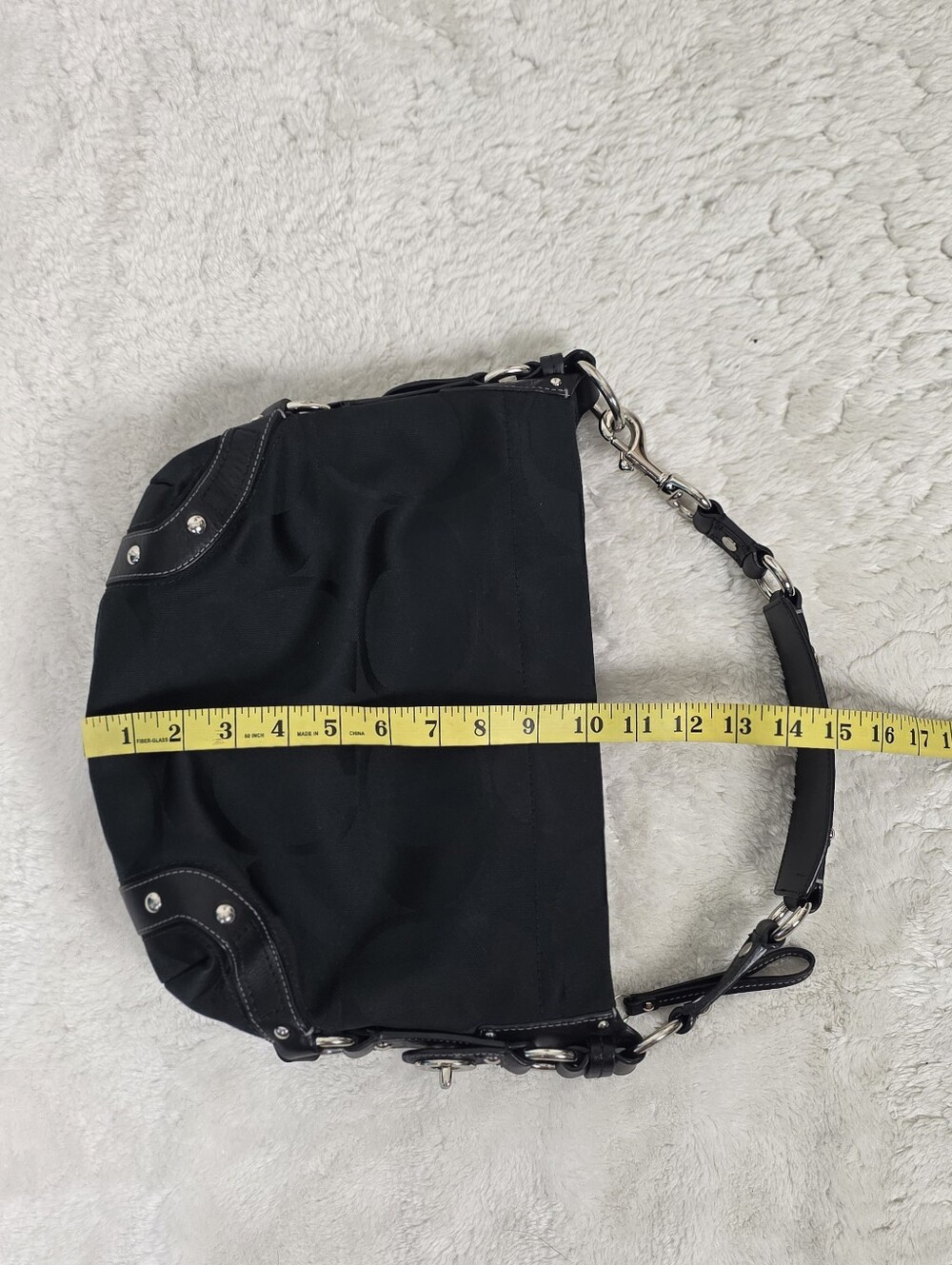 Coach Black Signature Canvas Hobo Bag - Picture 14 of 15